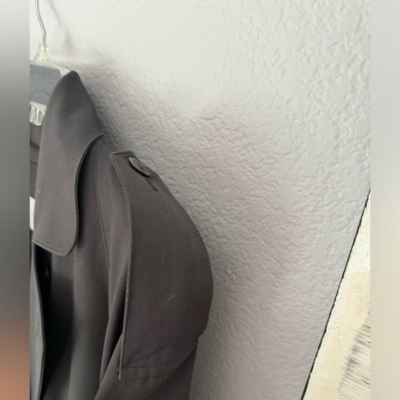 Vintage 1990’s Olive Green Wool Gaberdine Trench , Belted, Doublebreasted. S = M - Picture 14 of 16